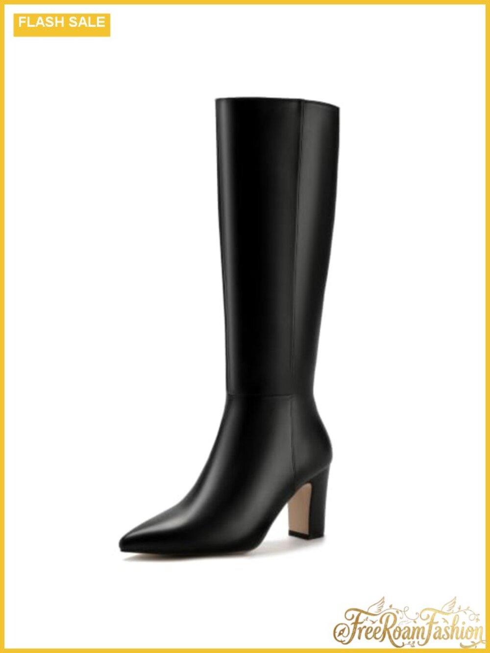 Women's Knee High Boots Pointed Toe Block Heel Tall Fall Boots